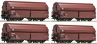 66169 Roco Set of 4 Hopper cars with movable swing roof. Set #2